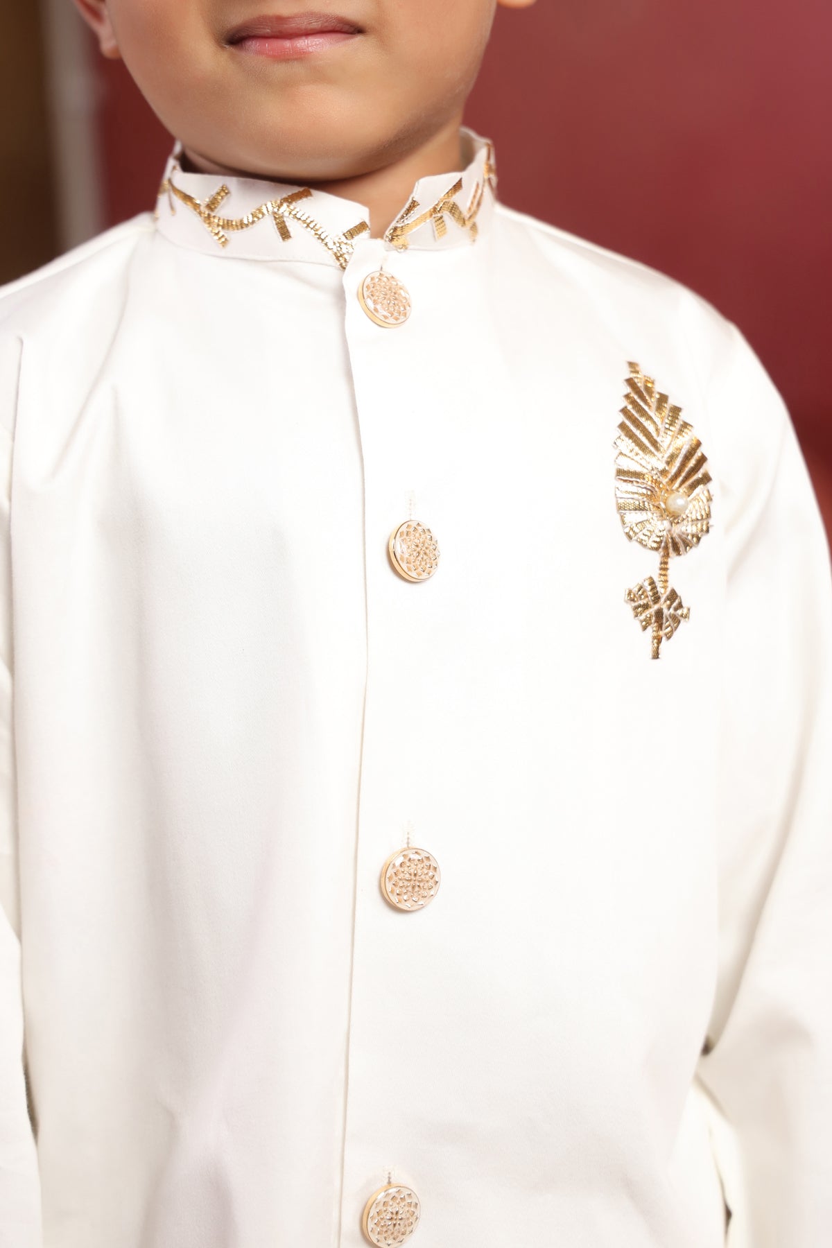 Boy Rajwada Dhoti Sherwani Kurta Set - White