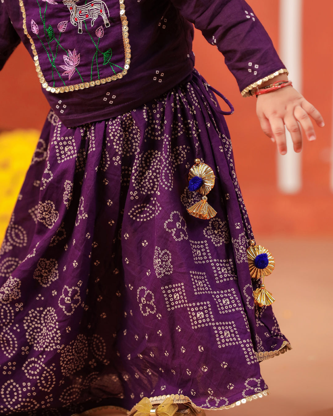 Radha Rani Skirt Top Set - Purple