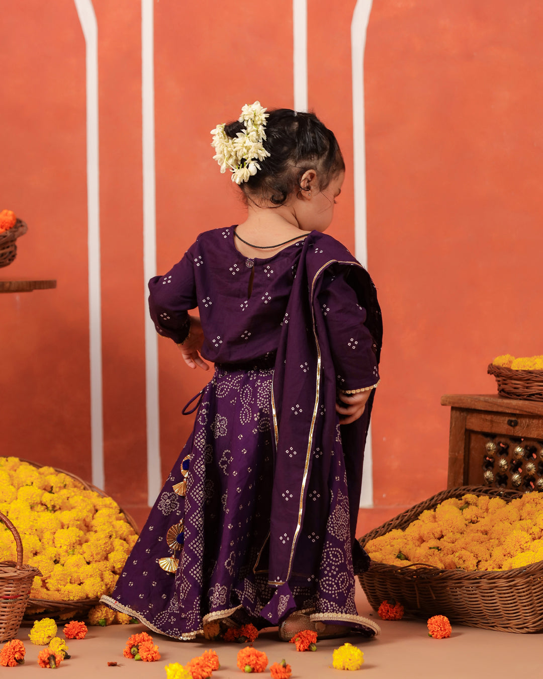 Radha Rani Skirt Top Set - Purple