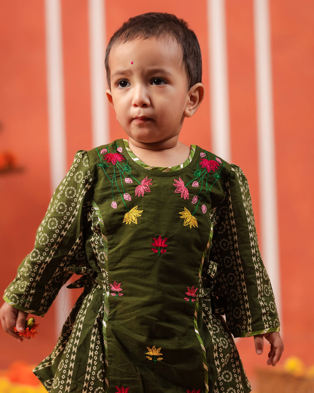 Radha Rani Kurta Sharara Set-Mehandi Green