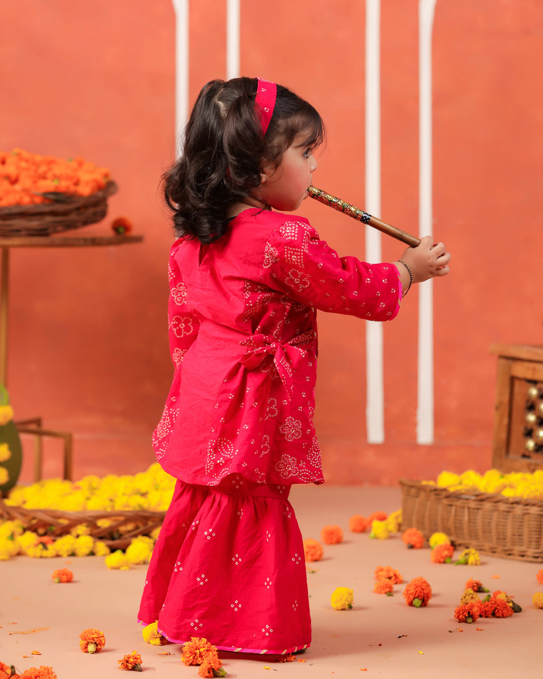 Radha Rani Kurta Sharara Set-Rani Pink