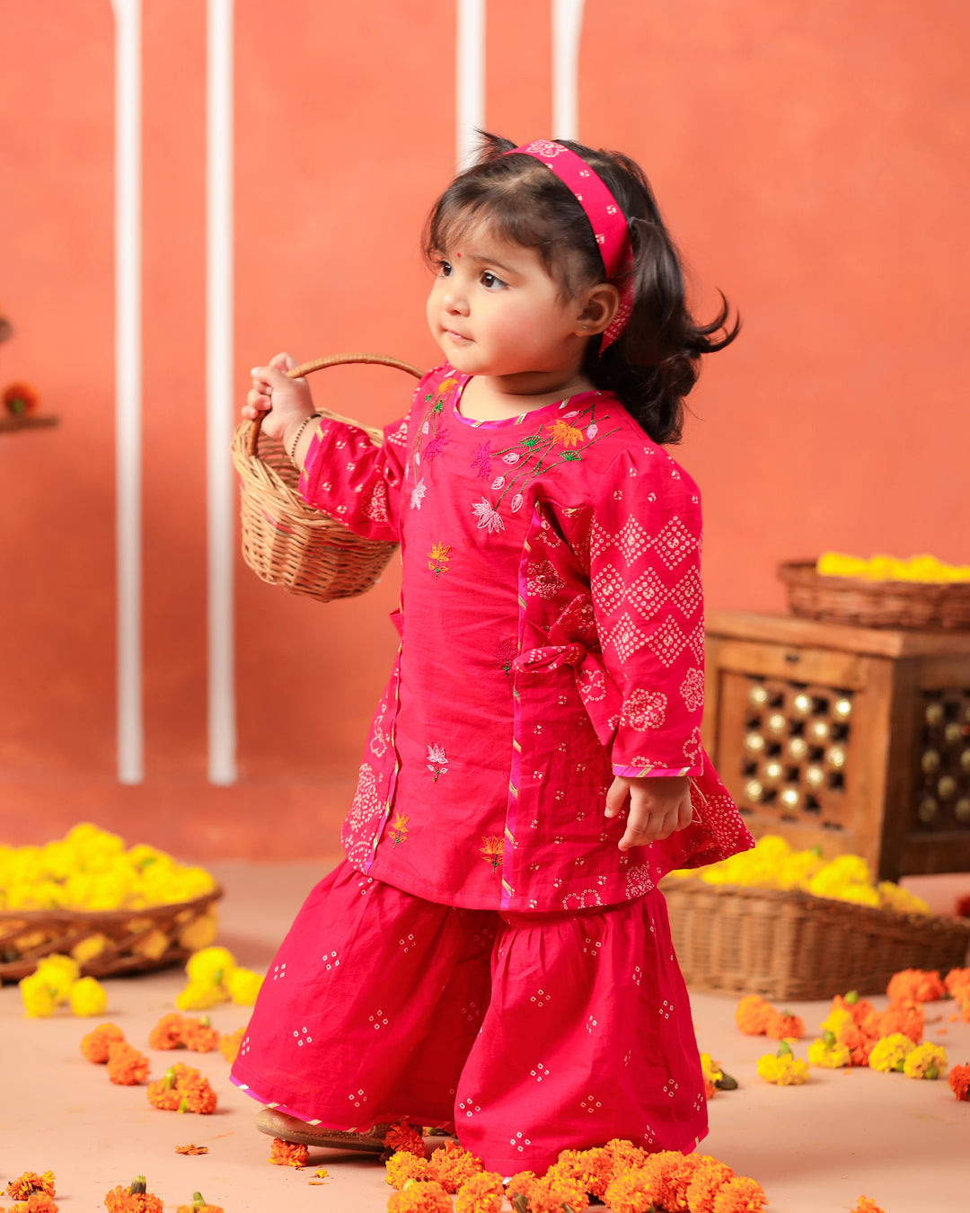 Radha Rani Kurta Sharara Set-Rani Pink