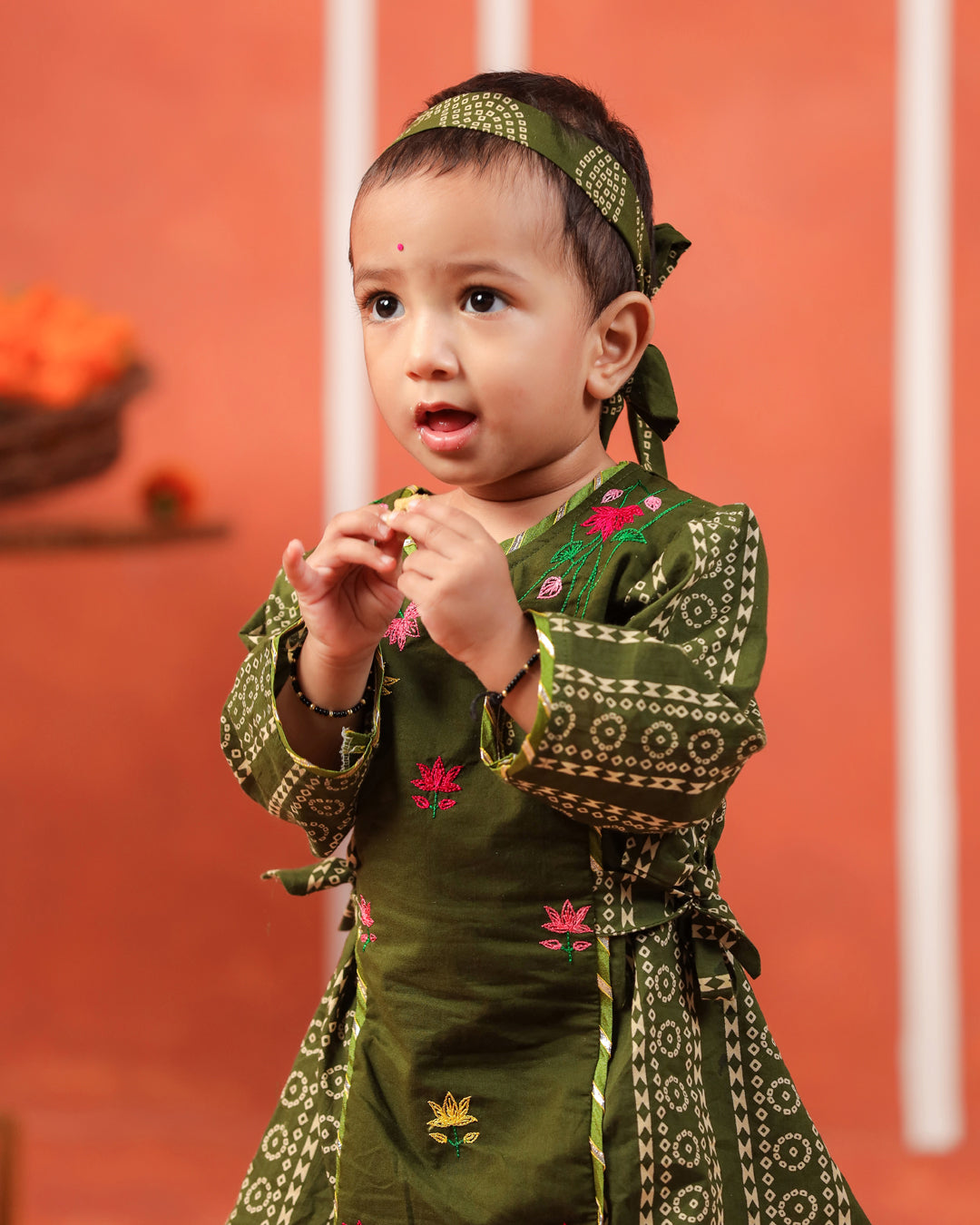Radha Rani Kurta Sharara Set-Mehandi Green