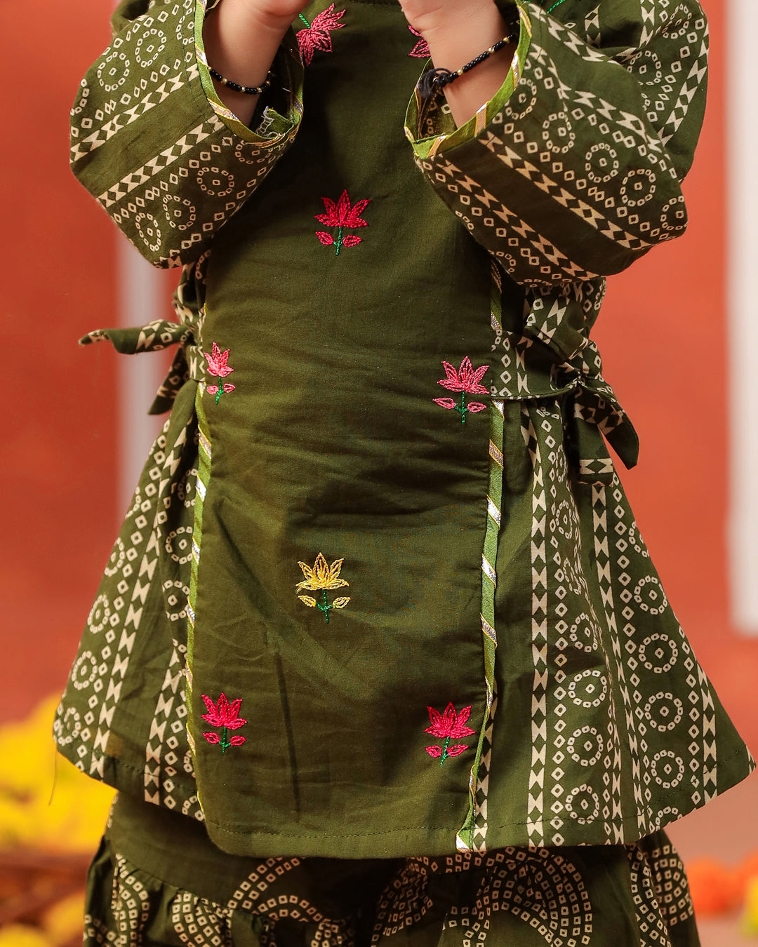 Radha Rani Kurta Sharara Set-Mehandi Green