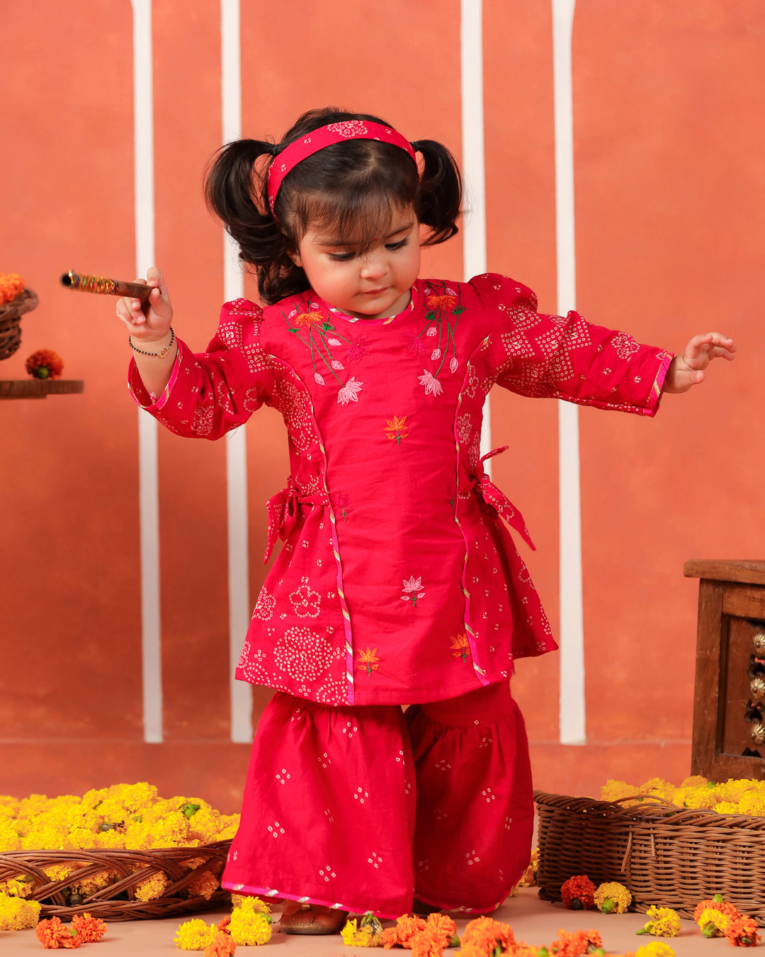Radha Rani Kurta Sharara Set-Rani Pink