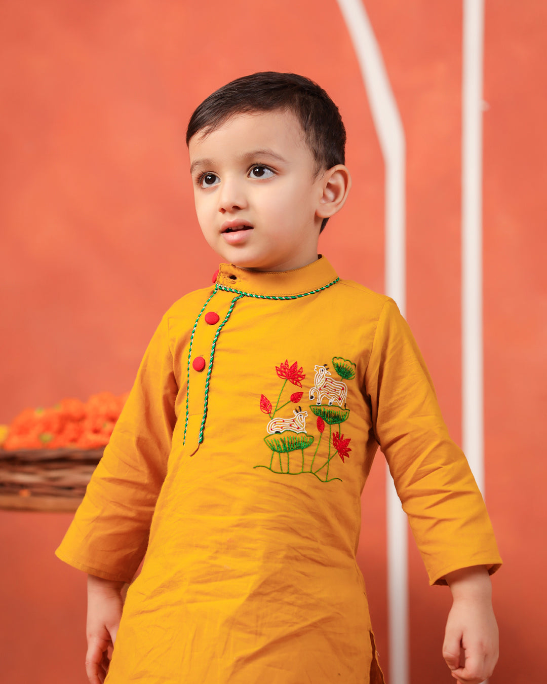 Vrindavan Dhoti Kurta Set - Mustard Yellow