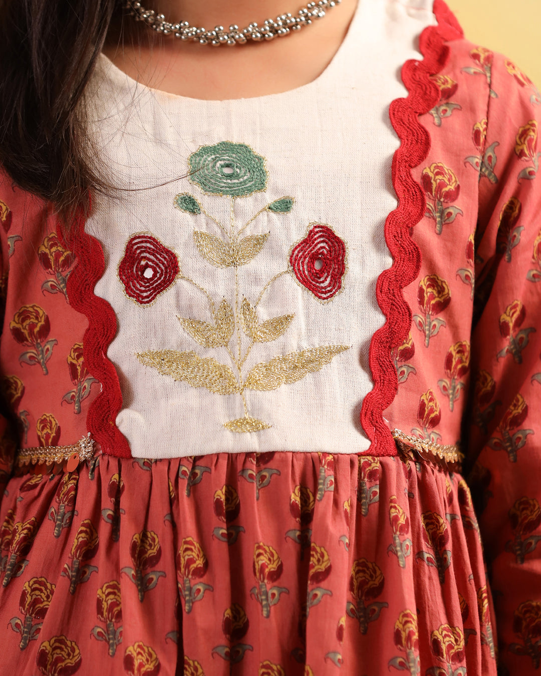 Girl Dhola Maru Print Sharara Set - Peachish Pink