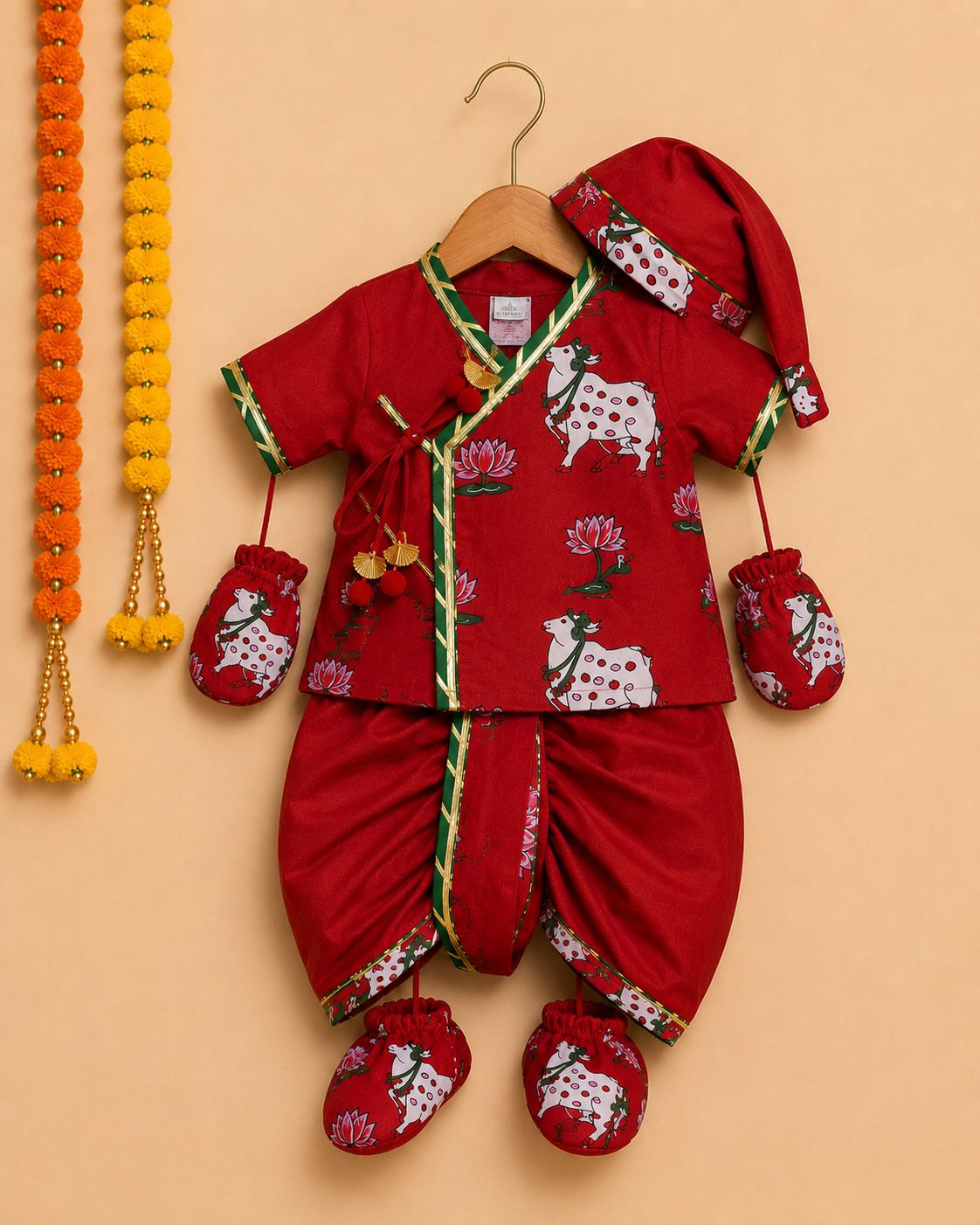 Baby Pichwai Jamna Set -Red