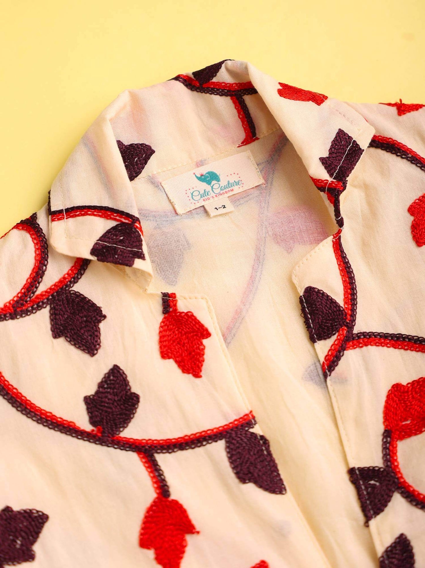 Girls Kurta And Skirt Set-Beige