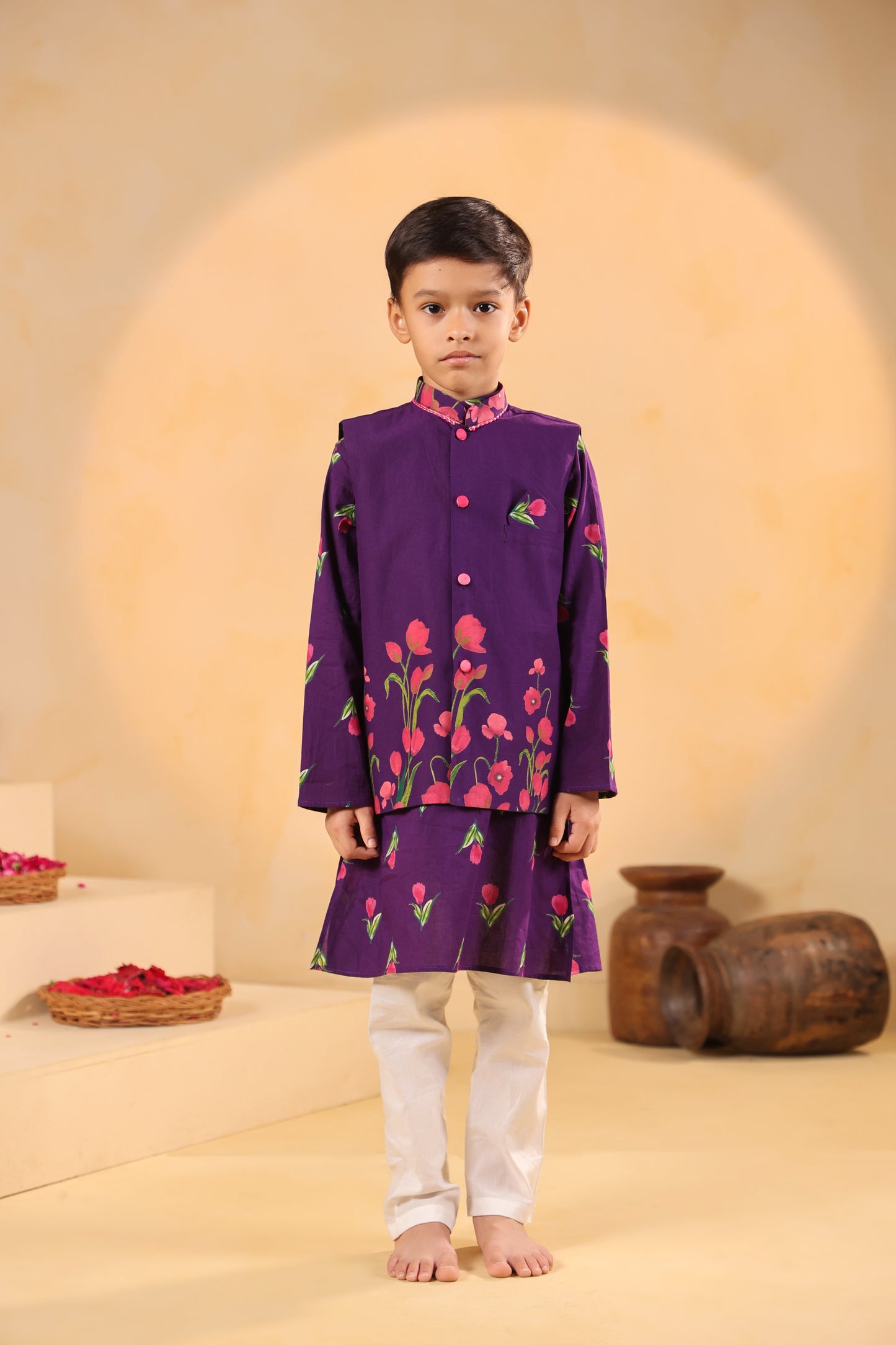 Boy Genda Phool Bundy Set -Purple