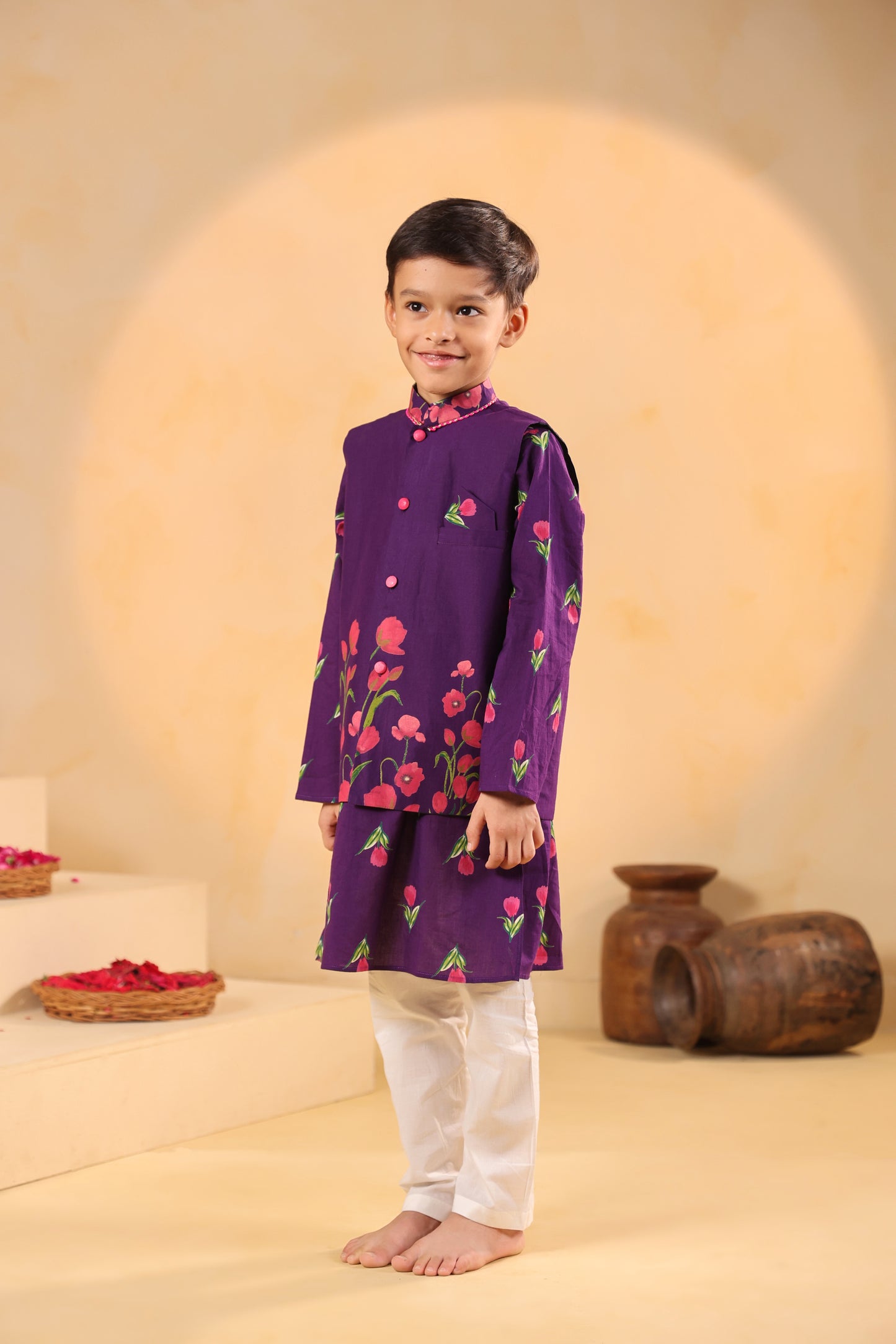 Boy Genda Phool Bundy Set -Purple