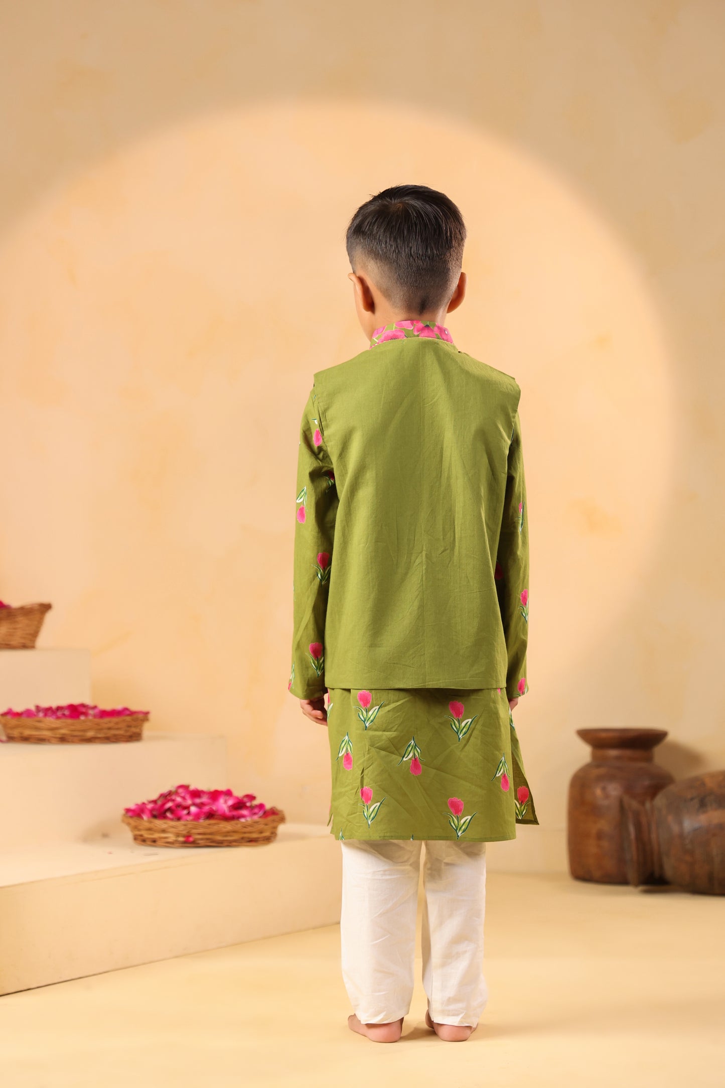 Boy Genda Phool Bundy Set -Mehandi Green
