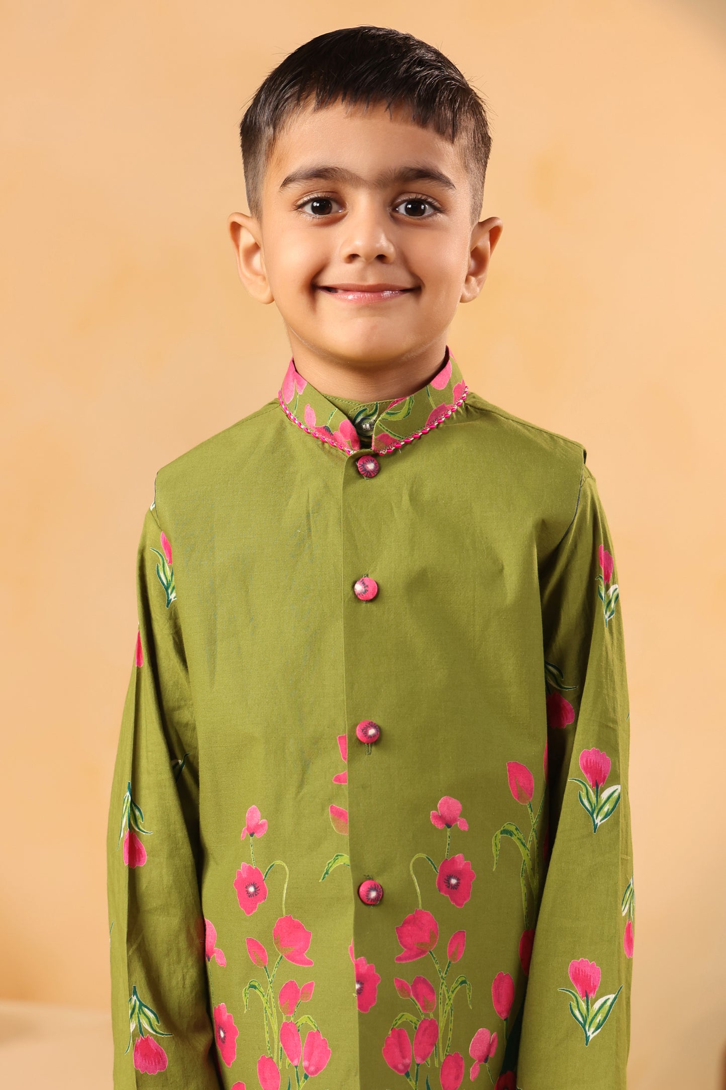 Boy Genda Phool Bundy Set -Mehandi Green