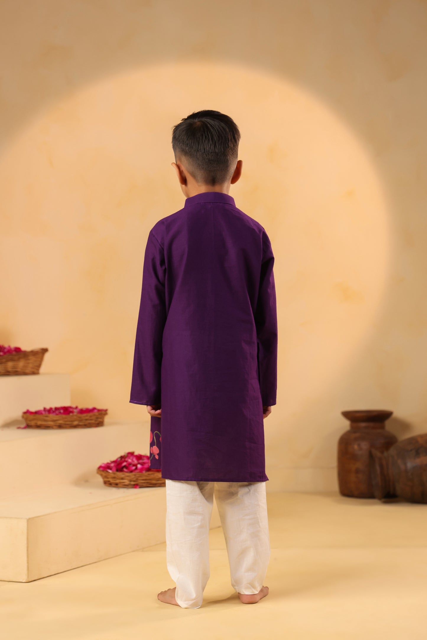Boy Gulabo Kurta Set - Purple