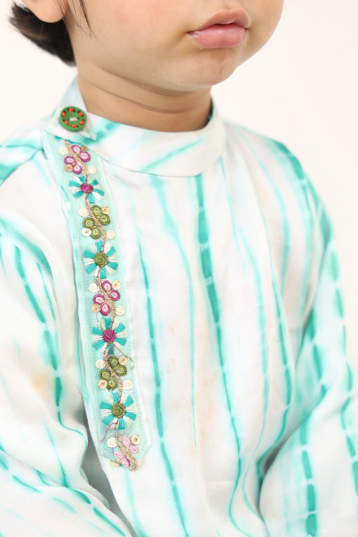 Boy Tie & Dye print Kurta Set - Green