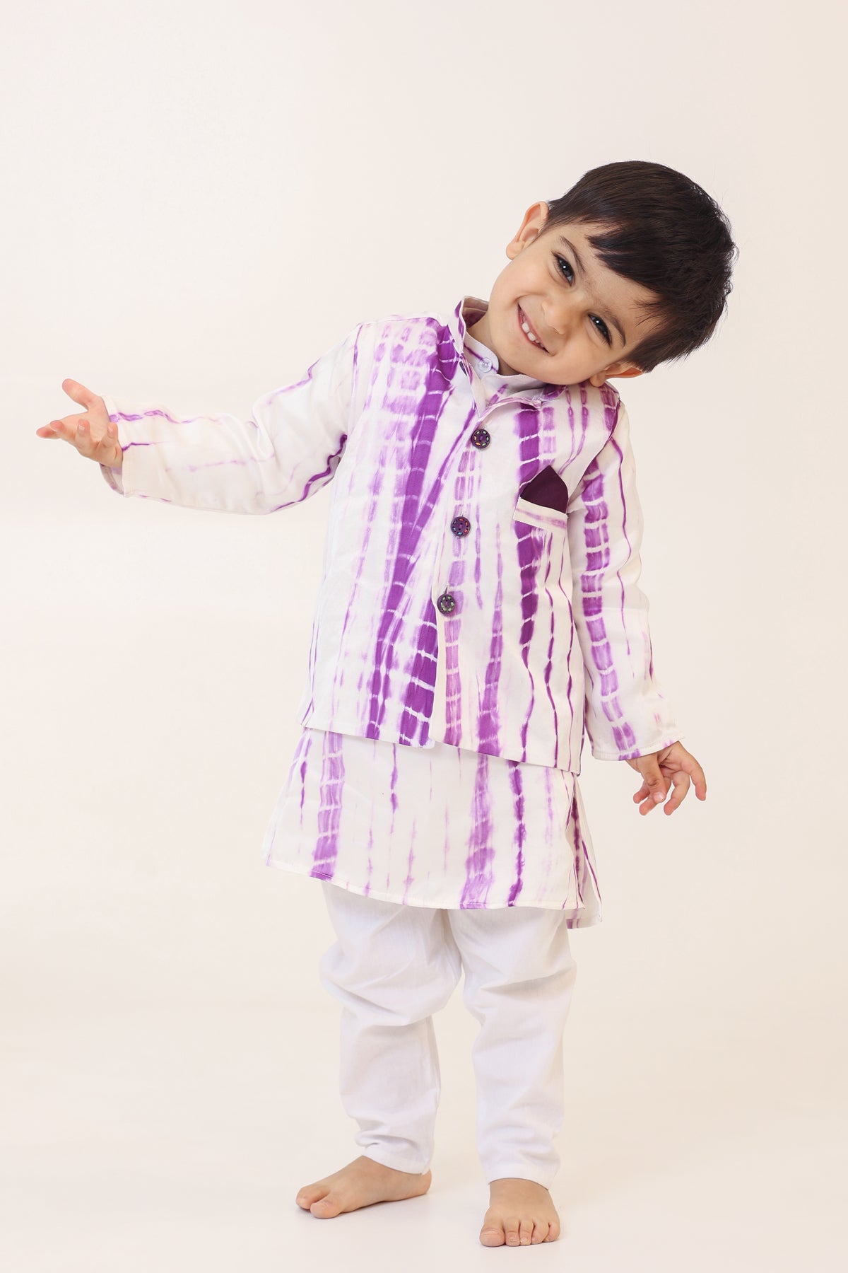 Boy 3Pc Tie n Dye Bundy Set-Purple