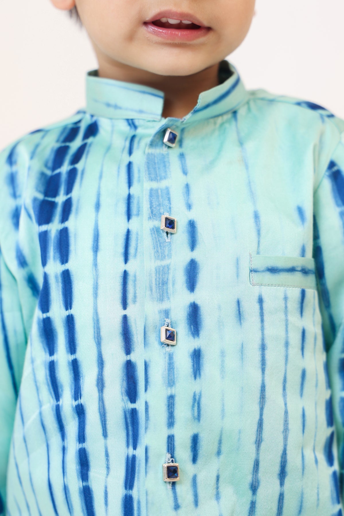 Boy Tie & Dye print Kurta Set - Blue