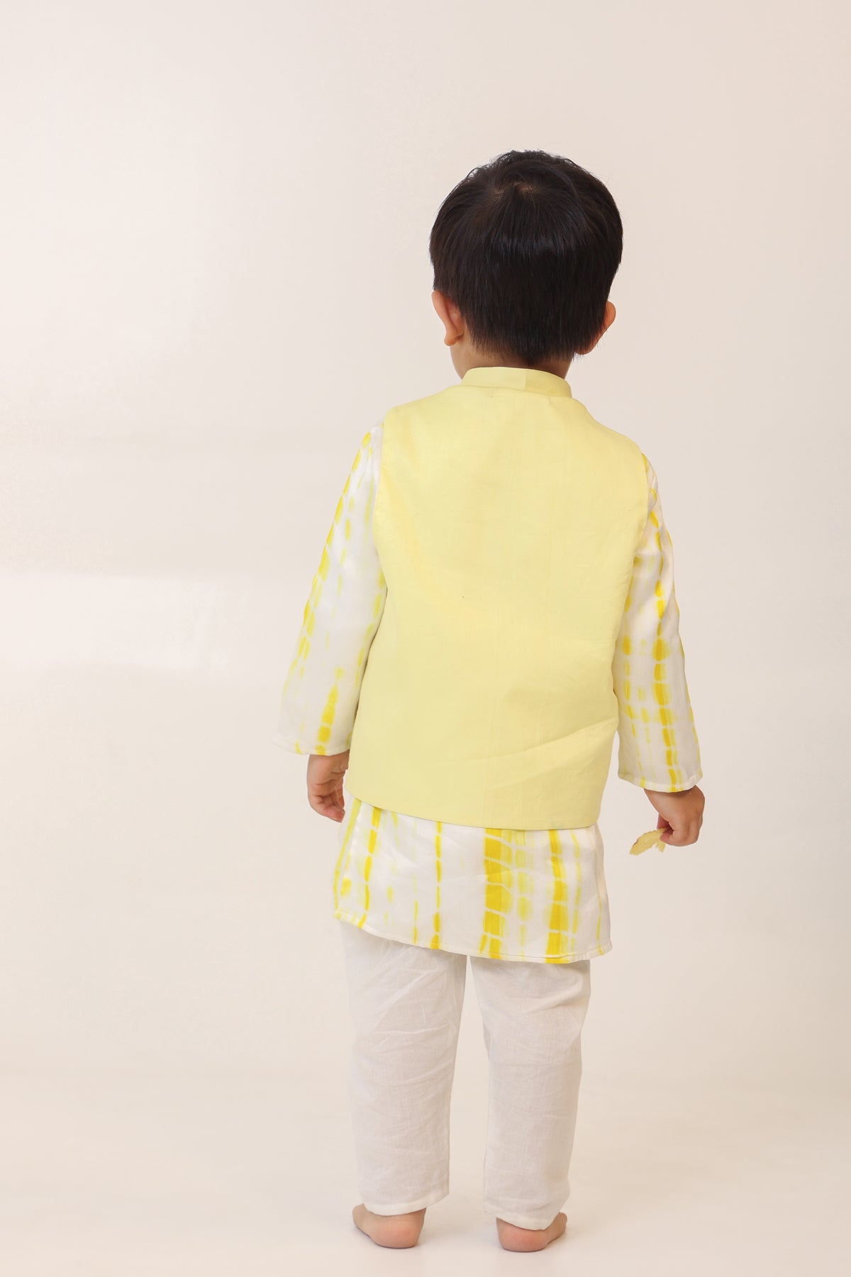 Boy 3Pc Embroidery Tie n Dye Bundy Set - Yellow