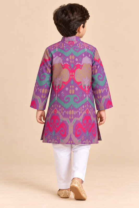 Boy Mithaas Kurta Set - Purple