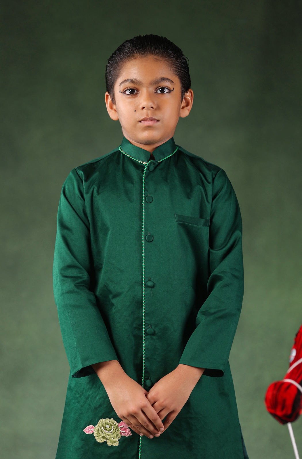 Boy Kurta Set - Bottle Green
