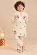 Boy Pataka Kurta Set-Beige