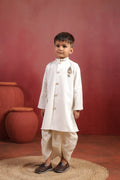 Boy Rajwada Dhoti Sherwani Kurta Set - White
