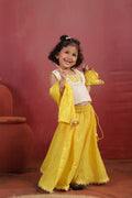 Girl Queen Embroidered Skirt Top Set - Yellow