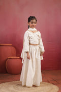 Girl Rani Embroidered Skirt Top Set -White