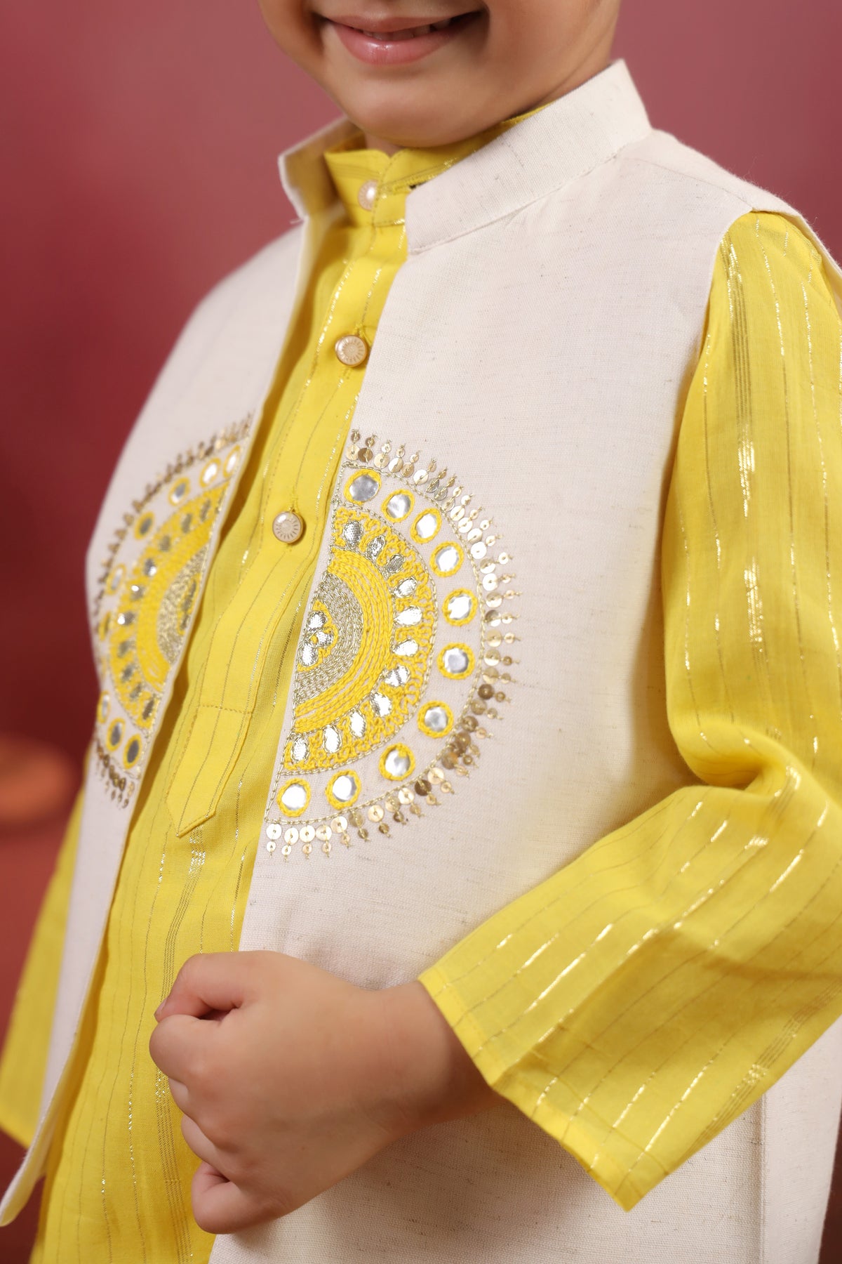 Boy Sanskriti Mirror Bundy Set - Yellow