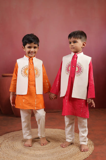 Boy Sanskriti Mirror Bundy Set - Magenta