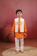 Boy Sanskriti Mirror Bundy Set - Orange