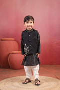 Boy 3 Pc Royal Zardozi Bundy Set - Black