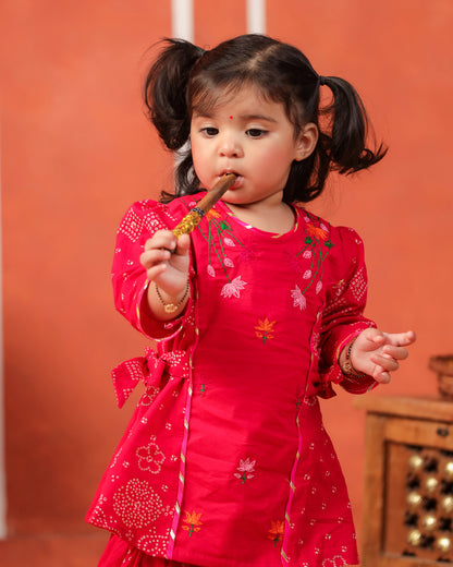 Radha Rani Kurta Sharara Set-Rani Pink