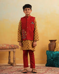 Boy Dhola Maru Embroidery Bundy Set - Maroon
