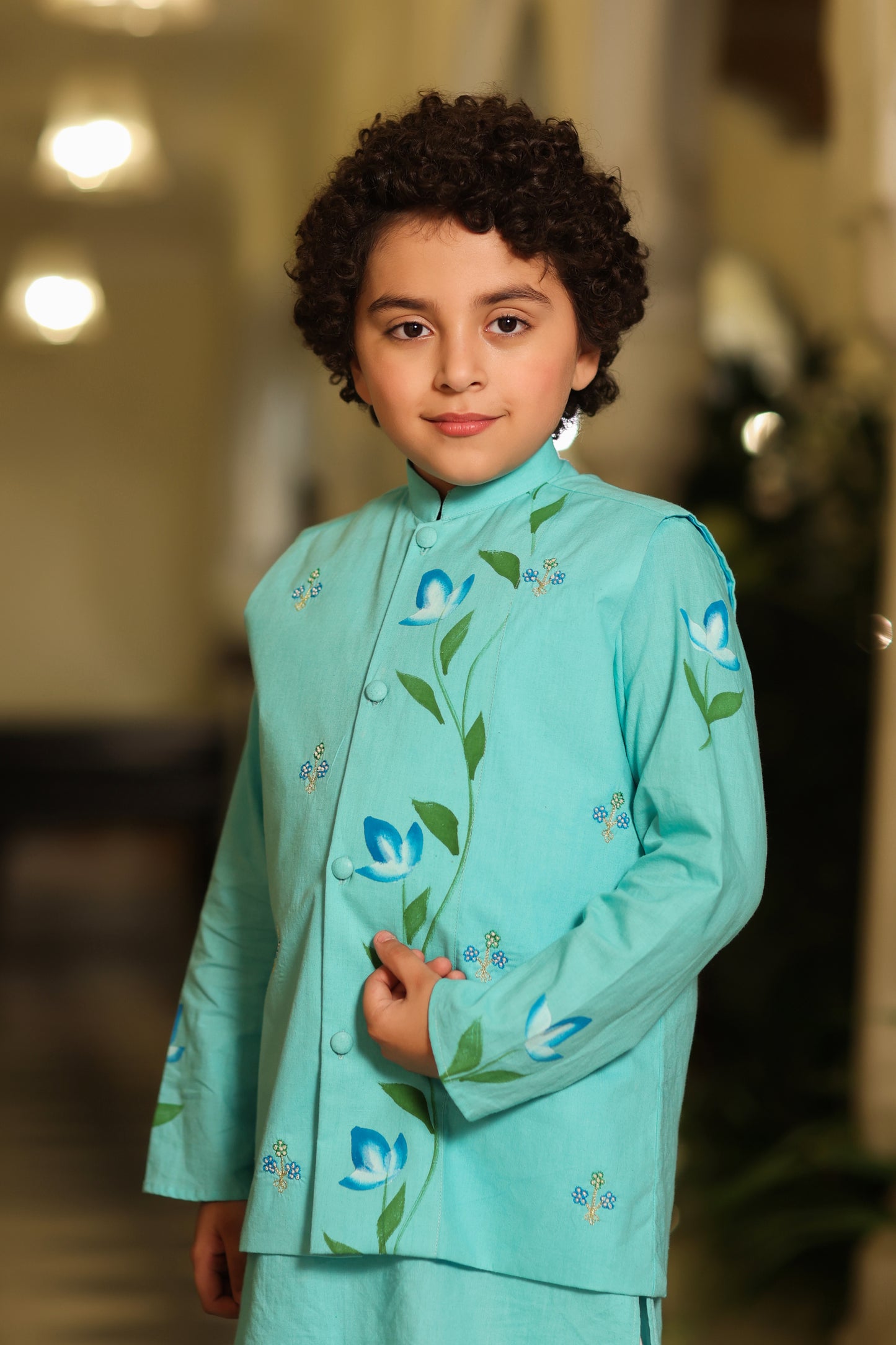 Boy 3 Pc Handpainted Bundy Set - Turquoise