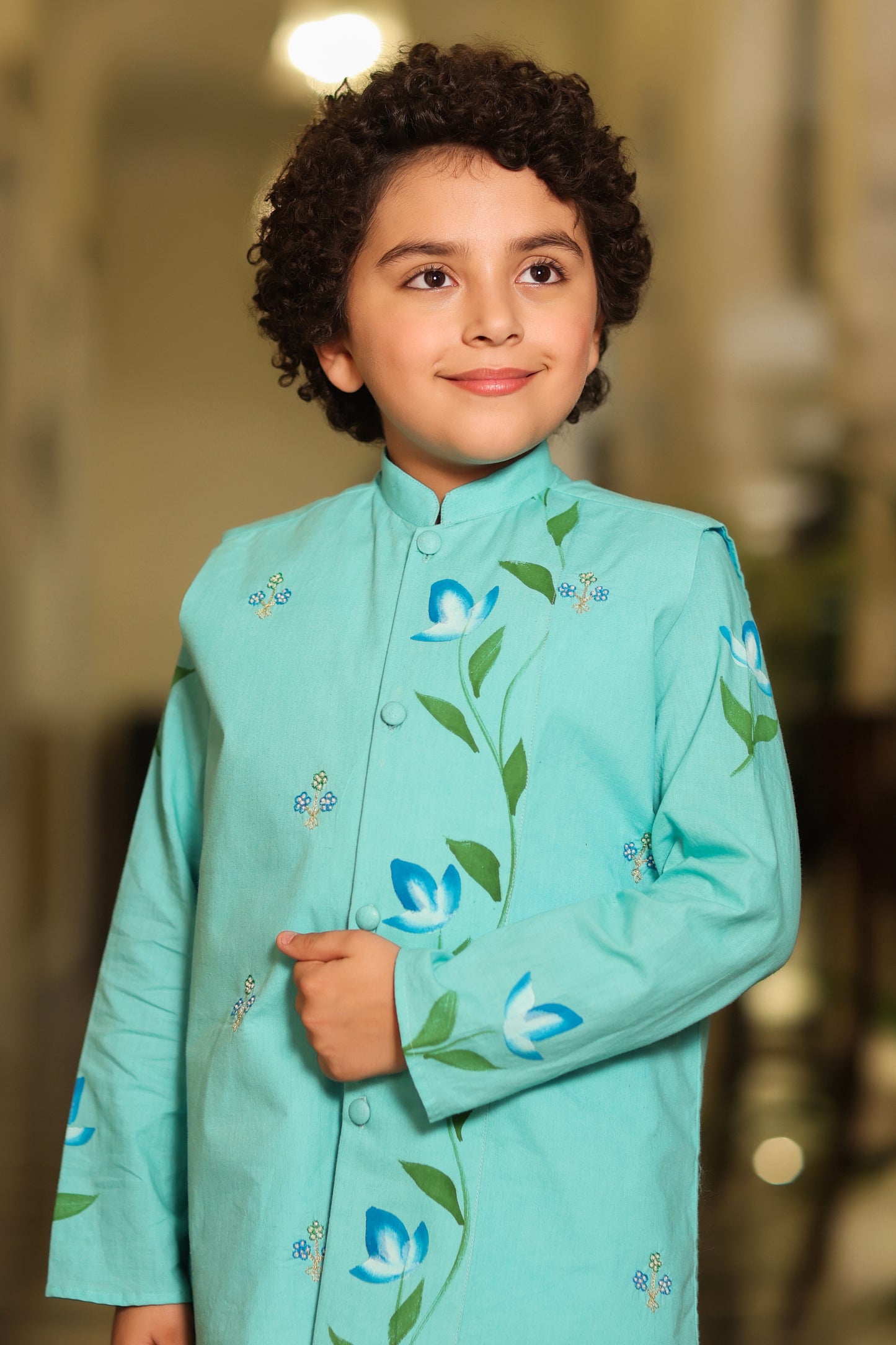 Boy 3 Pc Handpainted Bundy Set - Turquoise