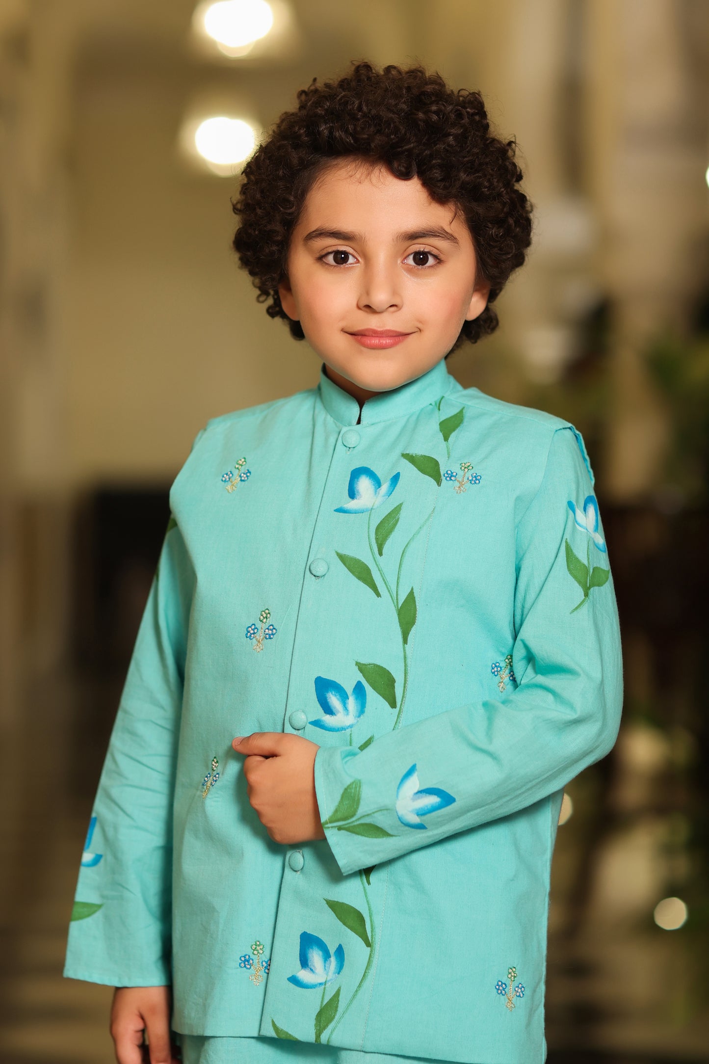 Boy 3 Pc Handpainted Bundy Set - Turquoise