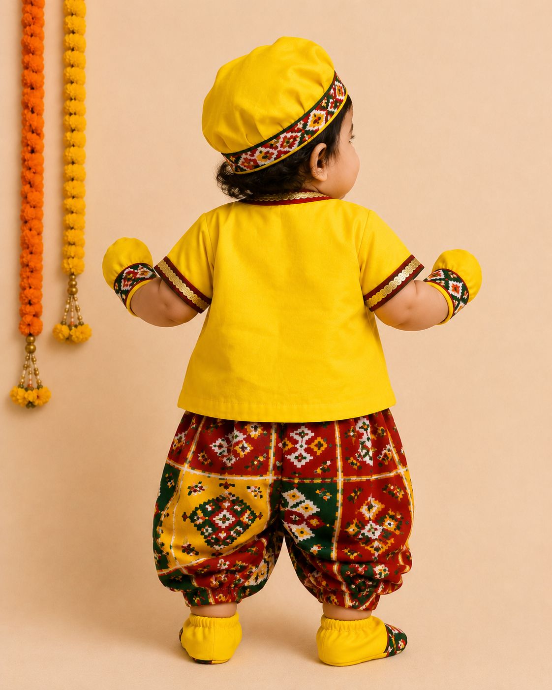 Baby Pachrangi Jamna Set -Yellow