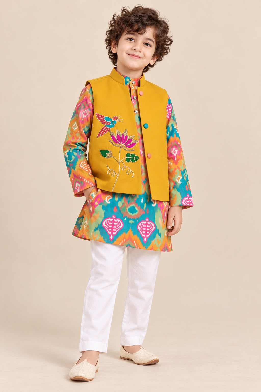 Boy Mithas 3Pc Bundy Set-Mustard Yellow