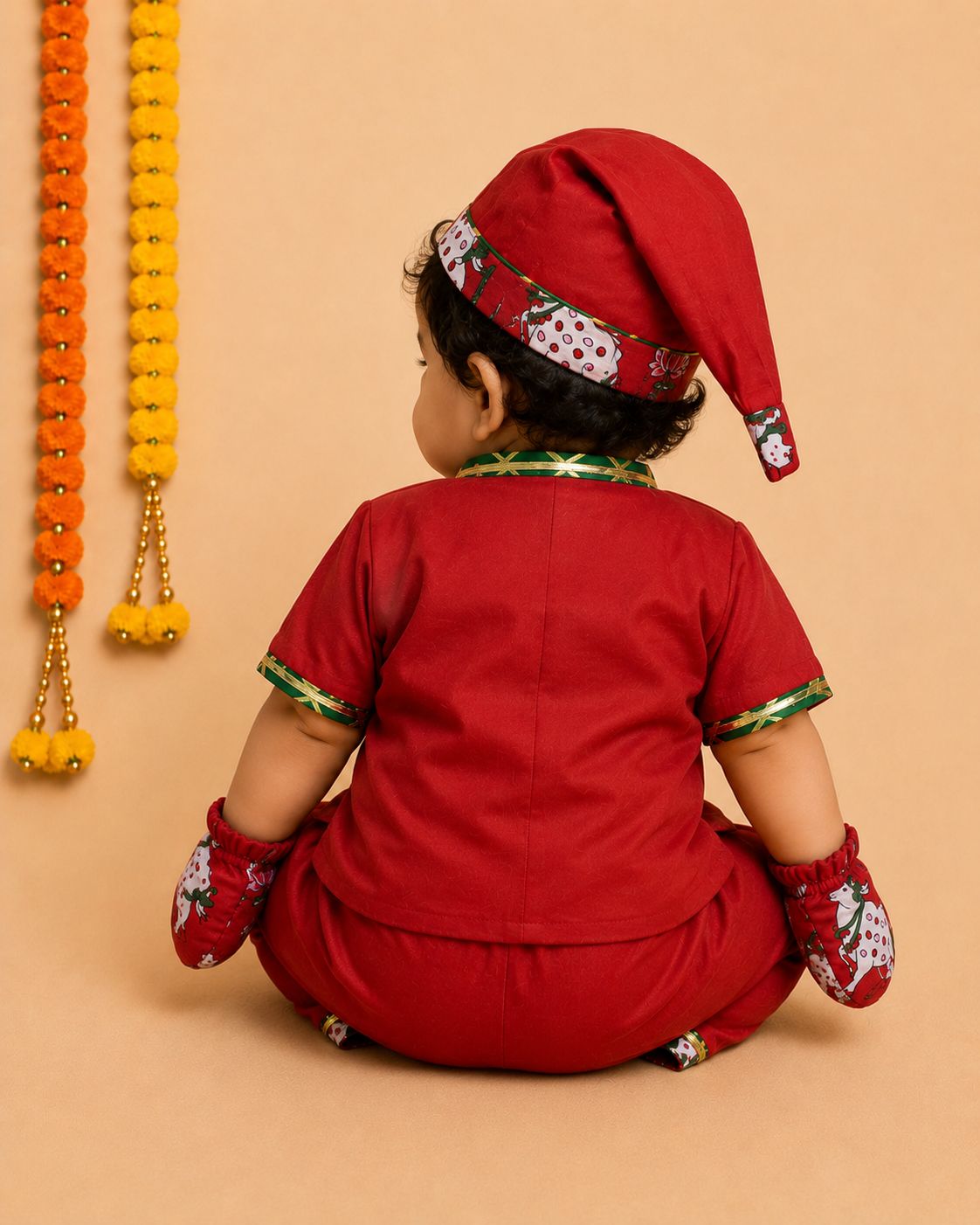 Baby Pichwai Jamna Set -Red