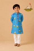 Pichwai Kurta Set - Turquoise
