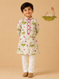 Pichwai Kurta Set - White