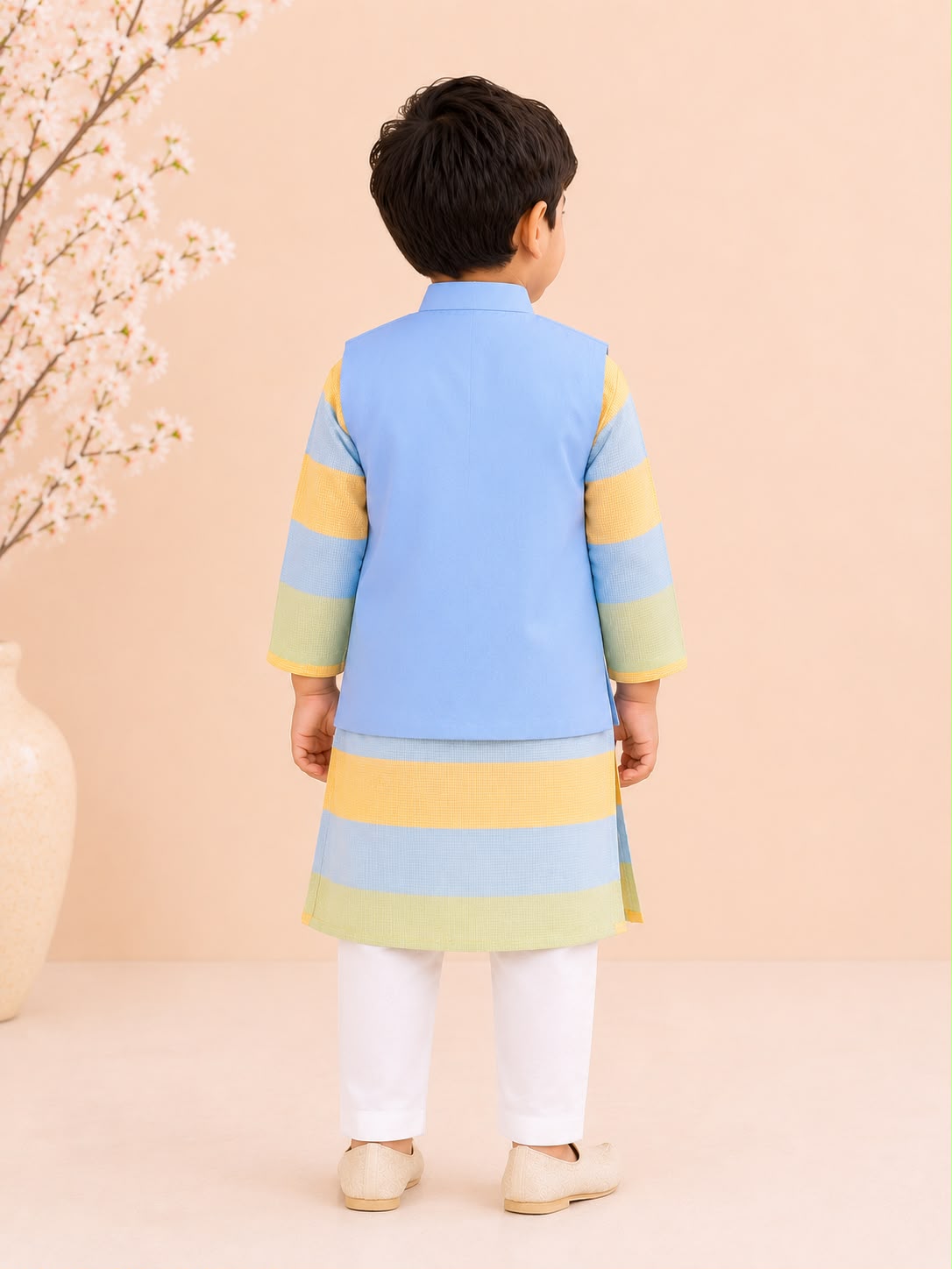 Boy Bahar Kurta Set-Blue