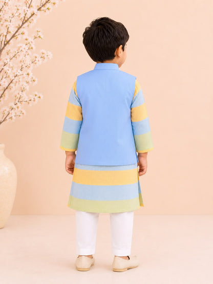 Boy Bahar Kurta Set-Blue