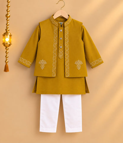 Boy Sitaara 3Pc Bundy Set-Mustard Yellow
