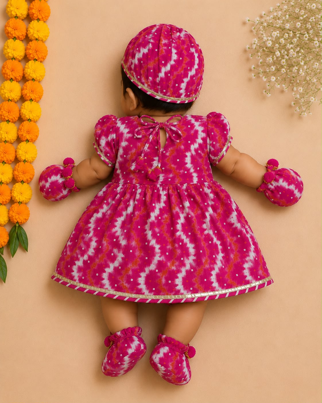 Baby Girl LehariyaJamna Set - Pink