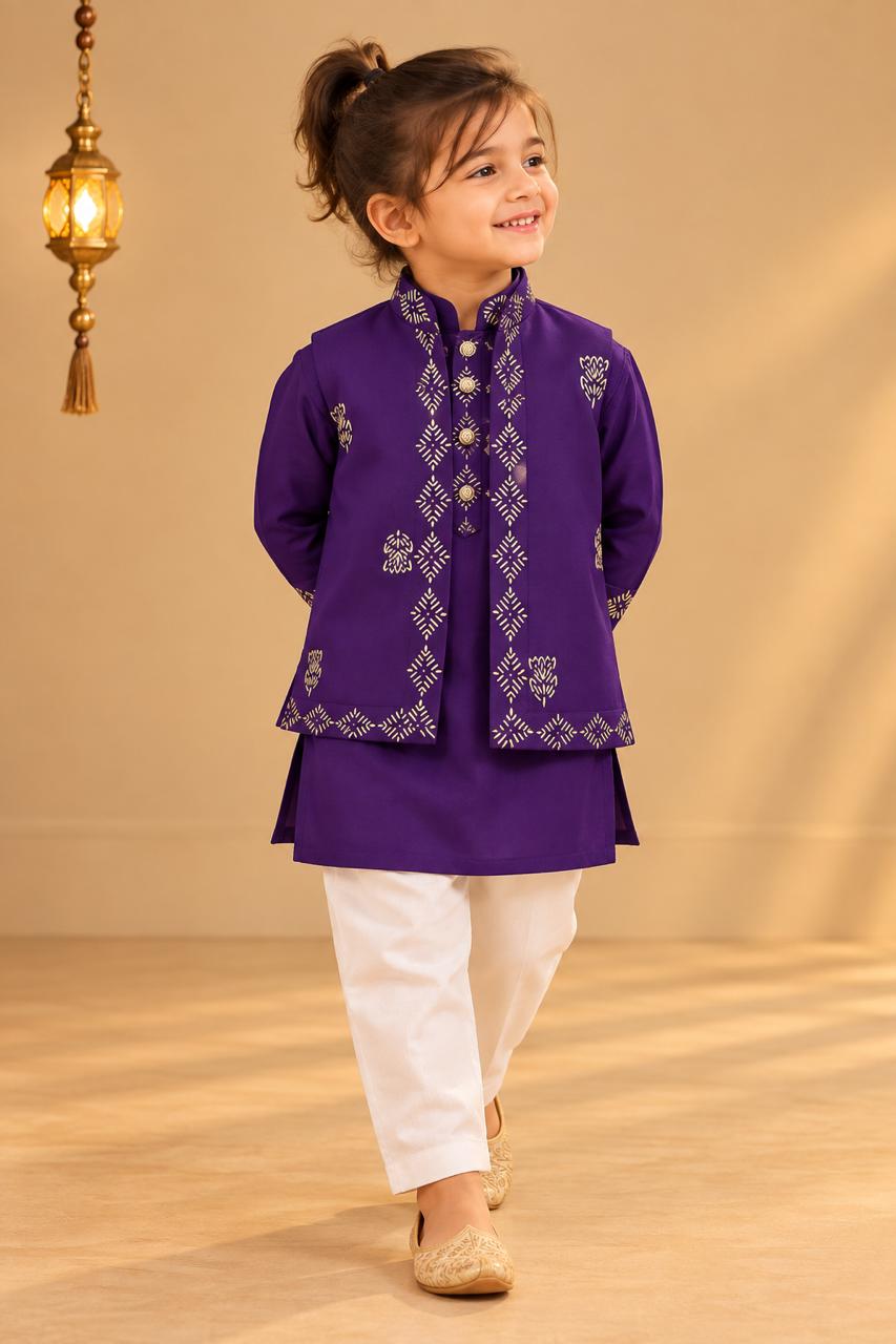 Boy Sitaara 3Pc Bundy Set-Purple