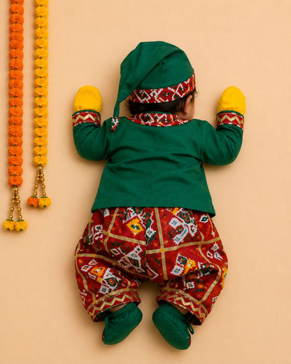 Baby Pachrangi Jamna Set -Green