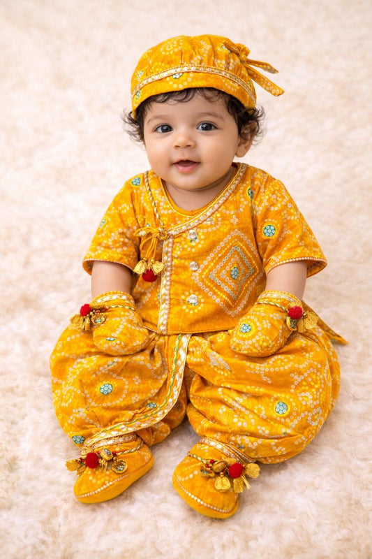 Baby Bhandej Jamna Set -Yellow
