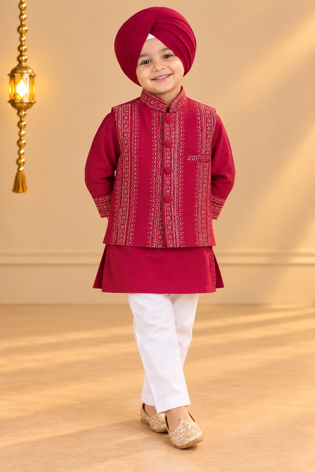Boy Sitaara 3Pc Bundy Set-Magenta